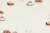 Hand drawn cakes frame design element