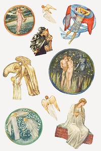 Vintage allegory illustration design element