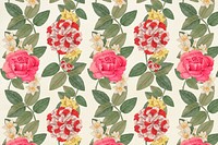 Vintage flower psd pattern background, remixed from the 18th-century artworks from the Smithsonian archive.