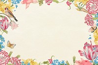 Vintage floral frame psd, remixed from the 18th-century artworks from the Smithsonian archive.