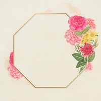 Floral gold frame psd, remixed from the 18th-century artworks from the Smithsonian archive.