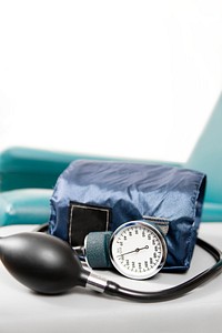 Sphygmomanometer used to measure a patient&#39;s blood pressure. Original image sourced from US Government department: Public Health Image Library, <a href="https://www.rawpixel.com/search/cdc?sort=curated&amp;page=1">Centers for Disease Control and Prevention</a>. Under US law this image is copyright free, please credit the government department whenever you can&rdquo;.