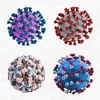 Ultrastructural illustration of coronavirus and other infectious viruses