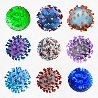 Ultrastructural illustration of coronavirus and other infectious viruses