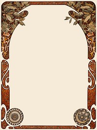Art nouveau frame vector, remixed from the artworks of <a href="https://www.rawpixel.com/search/Alphonse%20Maria%20Mucha?sort=curated&amp;page=1">Alphonse Maria Mucha</a>