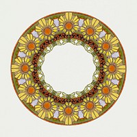 Art nouveau flower pattern psd element, remixed from the artworks of Alphonse Maria Mucha