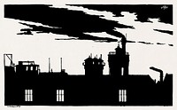 Silhouette Oostergasfabriek (Silhouet Oostergasfabriek) (1915) print in high resolution by Samuel Jessurun de Mesquita. Original from The Rijksmuseum. Digitally enhanced by rawpixel.