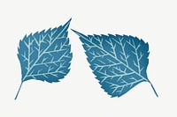 Vintage blue leaves psd art print illustration, remix from artworks by Samuel Jessurun de Mesquita