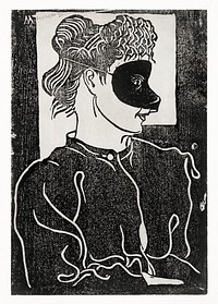 Masked woman (Gemaskerde vrouw) (c.1899) print in high resolution by <a href="https://www.rawpixel.com/search/Samuel%20Jessurun%20de%20Mesquita?sort=curated&amp;page=1">Samuel Jessurun de Mesquita</a>. Original from The Rijksmuseum. Digitally enhanced by rawpixel.