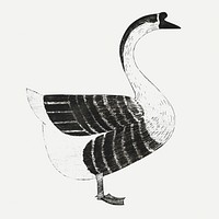 Vintage goose psd animal art print, remix from artworks by Samuel Jessurun de Mesquita