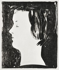 Portrait of a girl (meisjesprofiel) (1920) print in high resolution by <a href="https://www.rawpixel.com/search/Samuel%20Jessurun%20de%20Mesquita?sort=curated&amp;page=1">Samuel Jessurun de Mesquita</a>. Original from The Rijksmuseum. Digitally enhanced by rawpixel.