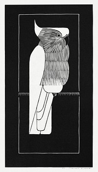 Sulphur&ndash;crested cockatoo (Kroonkaketoe) (1924) print in high resolution by Samuel Jessurun de Mesquita. Original from The Rijksmuseum. Digitally enhanced by rawpixel.