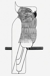 Vintage sulphur&ndash;crested cockatoo animal art print, remix from artworks by Samuel Jessurun de Mesquita