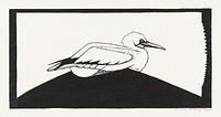 Northern gannet (Jan&ndash;van&ndash;gent) (1930) print in high resolution by <a href="https://www.rawpixel.com/search/Samuel%20Jessurun%20de%20Mesquita?sort=curated&amp;page=1">Samuel Jessurun de Mesquita</a>. Original from The Rijksmuseum. Digitally enhanced by rawpixel.