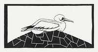 Northern gannet (Jan&ndash;van&ndash;gent) (1931) print in high resolution by <a href="https://www.rawpixel.com/search/Samuel%20Jessurun%20de%20Mesquita?sort=curated&amp;page=1">Samuel Jessurun de Mesquita</a>. Original from The Rijksmuseum. Digitally enhanced by rawpixel.