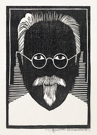 Self&ndash;portrait with glasses and goatee (Zelfportret met bril en sik) (1930) print in high resolution by <a href="https://www.rawpixel.com/search/Samuel%20Jessurun%20de%20Mesquita?sort=curated&amp;page=1">Samuel Jessurun de Mesquita</a>. Original from The Rijksmuseum. Digitally enhanced by rawpixel.