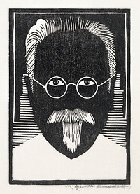 Self–portrait with glasses and goatee (Zelfportret met bril en sik) (1930) print in high resolution by Samuel Jessurun de Mesquita. Original from The Rijksmuseum. Digitally enhanced by rawpixel.