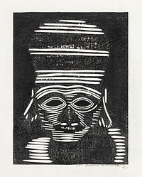 Fantastical head (Fantasie: kop) (1930) print in high resolution by <a href="https://www.rawpixel.com/search/Samuel%20Jessurun%20de%20Mesquita?sort=curated&amp;page=1">Samuel Jessurun de Mesquita</a>. Original from The Rijksmuseum. Digitally enhanced by rawpixel.