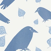 Vintage crow patterned background vector, remix from artworks by Samuel Jessurun de Mesquita