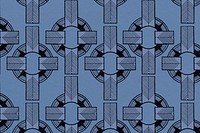 Vintage blue geometric gatsby pattern, remix from artworks by Samuel Jessurun de Mesquita