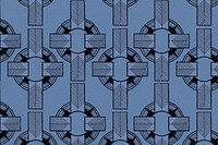 Vintage blue geometric gatsby pattern psd background, remix from artworks by Samuel Jessurun de Mesquita
