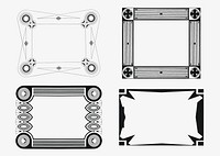 Vintage psd ornamental frame set, remix from artworks by Samuel Jessurun de Mesquita