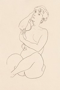 Nude woman psd remixed from the artworks of Egon Schiele.