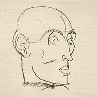Portrait of a Man (1914) by <a href="https://www.rawpixel.com/search/Egon%20Schiele?sort=curated&amp;freecc0=1&amp;page=1">Egon Schiele</a>. Original male line art drawing from The MET museum. Digitally enhanced by rawpixel.