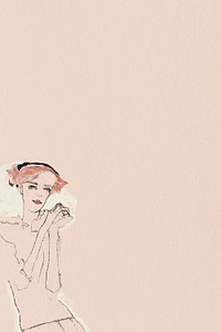 Vintage woman background illustration remixed from the artworks of Egon Schiele.