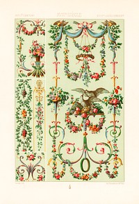 18th Century pattern. Digitally enhanced from our own original 1888 edition from L'ornement Polychrome by Albert Racine (1825–1893).