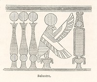 Ancient Egyptian decorative motif. Digitally enhanced from our own original 1888 edition from L'ornement Polychrome by Albert Racine (1825–1893).