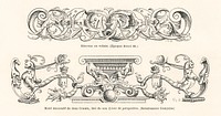 Renaissance ornamental designs. Digitally enhanced from our own original 1888 edition from L'ornement Polychrome by Albert Racine (1825–1893).