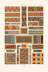 Celtic pattern. Digitally enhanced from our own original 1888 edition from L'ornement Polychrome by Albert Racine (1825–1893).