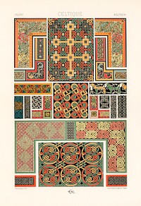 Celtic pattern. Digitally enhanced from our own original 1888 edition from L'ornement Polychrome by Albert Racine (1825–1893).