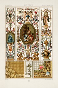 17th Century pattern. Digitally enhanced from our own original 1888 edition from L'ornement Polychrome by Albert Racine (1825–1893).