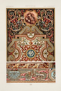 17th Century pattern. Digitally enhanced from our own original 1888 edition from L'ornement Polychrome by Albert Racine (1825–1893).