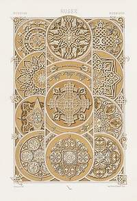 Russian pattern. Digitally enhanced from our own original 1888 edition from L'ornement Polychrome by Albert Racine (1825–1893).