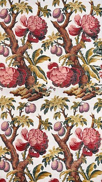 Floral silk (ca. 1732&ndash;1733) pattern in high resolution. Original from The Art Institute of Chicago. Digitally enhanced by rawpixel.