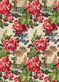 Flower wallpaper (ca. 1735) pattern in high resolution. Original from The Art Institute of Chicago. Digitally enhanced by rawpixel.