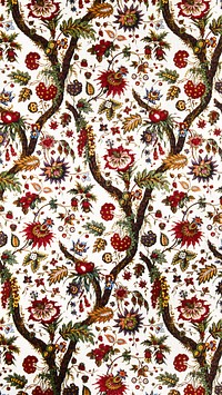 Flower wallpaper (1799) pattern in high resolution by Hartmann et Fils. Original from The Art Institute of Chicago. Digitally enhanced by rawpixel.