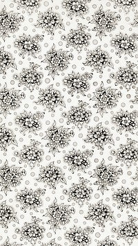 Floral pattern wallpaper (ca. 1825&ndash;1850) in high resolution. Original from The Smithsonian. Digitally enhanced by rawpixel.