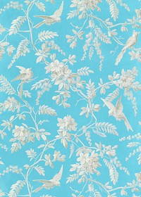 Bird and flower pattern (ca. 1885&ndash;1895) in high resolution. Original from The Smithsonian. Digitally enhanced by rawpixel.
