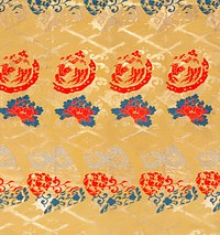 Japanese gold pattern fabric in high resolution during the late 1800s&ndash;early 1900s. Original from The Cleveland Museum of Art. Digitally enhanced by rawpixel.