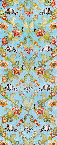 Flower wallpaper (ca. 1725&ndash;1760) pattern in high resolution. Original from the Los Angeles County Museum of Art. Digitally enhanced by rawpixel.