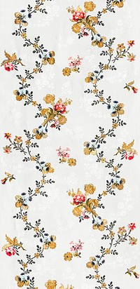 Flower wallpaper (ca. 1760) pattern in high resolution. Original from the Los Angeles County Museum of Art. Digitally enhanced by rawpixel.