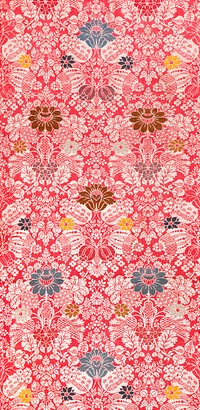 Floral textile panel in high resolution from the mid&ndash;18th century. Original from the Los Angeles County Museum of Art. Digitally enhanced by rawpixel.