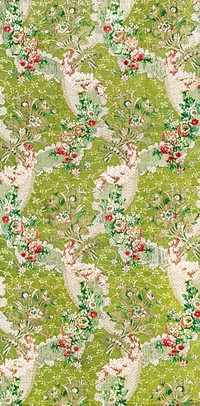 Flower wallpaper (ca. 1765) pattern in high resolution. Original from the Los Angeles County Museum of Art. Digitally enhanced by rawpixel.