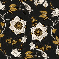 Vintage ornamental psd botanical pattern image background