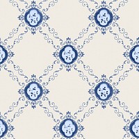 White and blue psd vintage floral background image