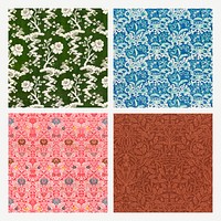 Floral vintage psd pattern background set